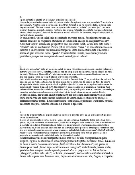de-a v-ati ascuns tudor arghezi comentariu